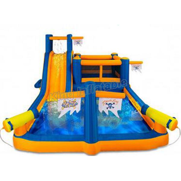 Custom Outdoor PVC Inflatable Water Slide Spray Pirate Theme Park For Kids