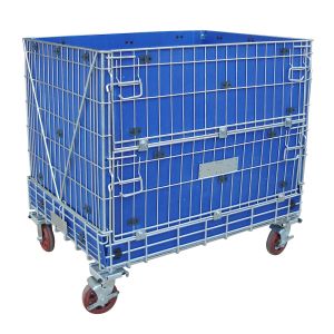 China Collapsible Rigid Industrial Wire Container Wheels Available Easily Movable on sale