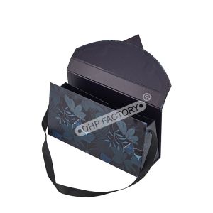 Fashionable Small Foldable Cardboard Handbag Gift Boxes With Handle