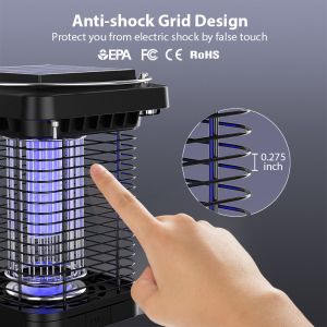 IP65 Waterproof Solar Lamp Mosquito Killer Portable Bug Zappers For Camping
