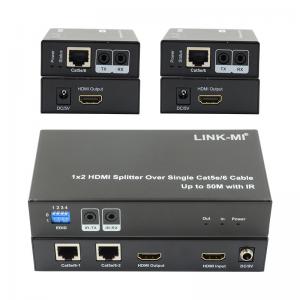 China 1X2 50M 4K HDMI Splitter Over Cat5e/6 Cable Support 3D IR Cascading For 4 Layers on sale