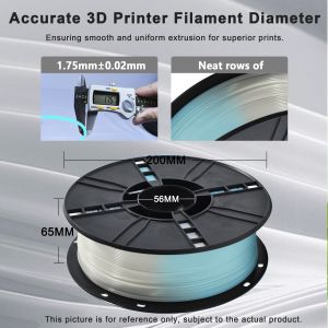 Blue Green 3D Prinitng Filament PLA Glow Filament 1.75mm 1000g