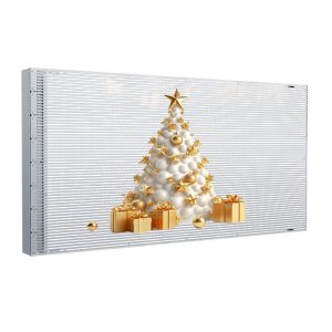 P4 Adhesive Transparent LED Display 240x1500 mm 3.5 kg per square meter 2mm Thickness