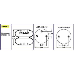 Goodyear Air Spring 2B9-200 Original Rubber Air Spring Double Bellows 578923202