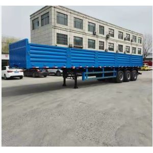3 Axles Sidewall Open Bulk Cargo Transport Semi Trailer With Van Type 1840mm