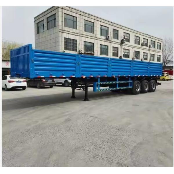 3 Axles Sidewall Open Bulk Cargo Transport Semi Trailer With Van Type 1840mm