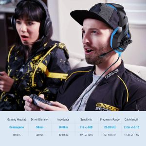 117dB 2.2kohm ONIKUMA K1 Wired Gaming Headset With Microphone