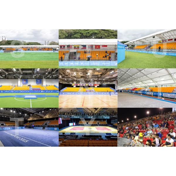 STUNITY Auto tip-up UV resistant wholesale yellow plastic stadium seats