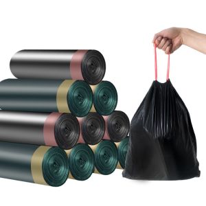 Ok Compost Certificate Tall Kitchen Drawstring Trash Bags Clean Odorless Scent