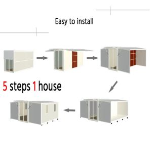 40FT Expandable Container House with Full Bathroom and White or Customized Color