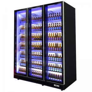 Cheap Black Body Commercial Upright Freezer Beverage Refrigerator With Five Layer Shelves for sale