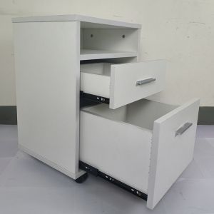 Modern 2-Drawer Mobile Wood Pedestal Cabinet Under Office Desk Storage Cabinet