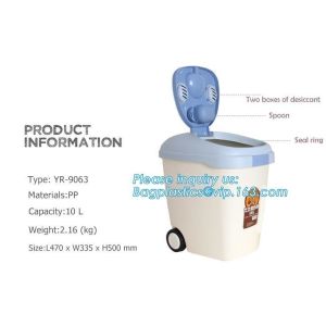 gift pet food container with flap lid, Square Pet Food Large Container / Animal