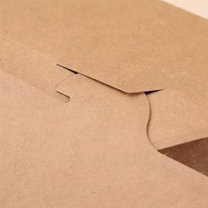 1300ml Biodegradable Kraft Paper Sandwich Box Disposable Food Packaging Bento