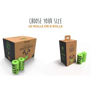 Eco friendly PET custom printed poop bag holder doggie waste bags with dispenser