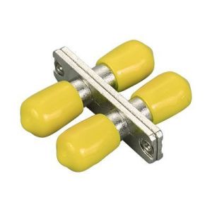 Fiber Optic ST Adapter Low Insertion Loss Duplex Metal Adapter With Yellow Cap