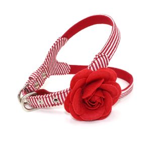 Cute Flower Dog Collars And Leashes Perfect Fit Harness With Safety Hooks