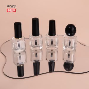 Custom 8ml Unique Clear Empty Gel Glass Gel Nail Polish Bottles With Cap Brush
