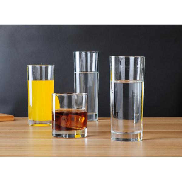 Transparent 11oz Water Drinking Glass 2.5mm Thickness With Chip Resistant Rim