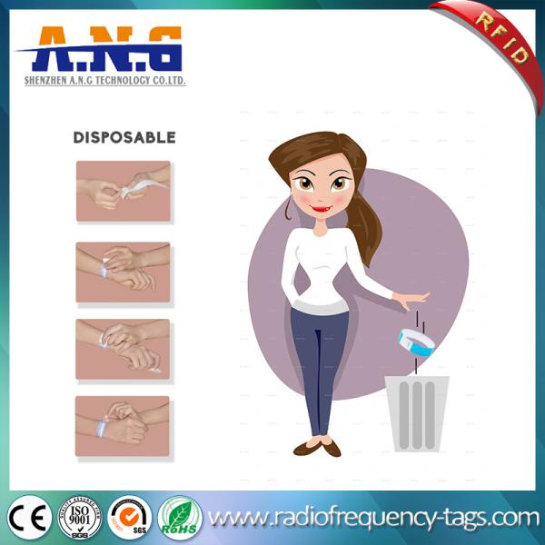Paper Tyvek RFID wristbands rfid enabled wristbands 860-960mhz