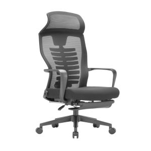 Modern Executive Mesh Office Chair with Fixed Headrest and High Back
