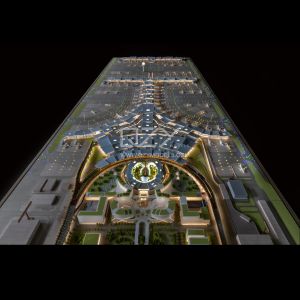 1:500 Scale Miniature Architectural Model with Realistic Detail Acrylic Material