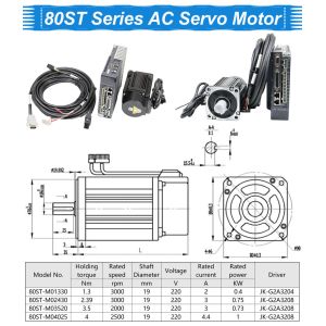 0.75KW 2.39N.M AC Servo Motor 80ST-M02430 With 2500PPR Encoder Resolution