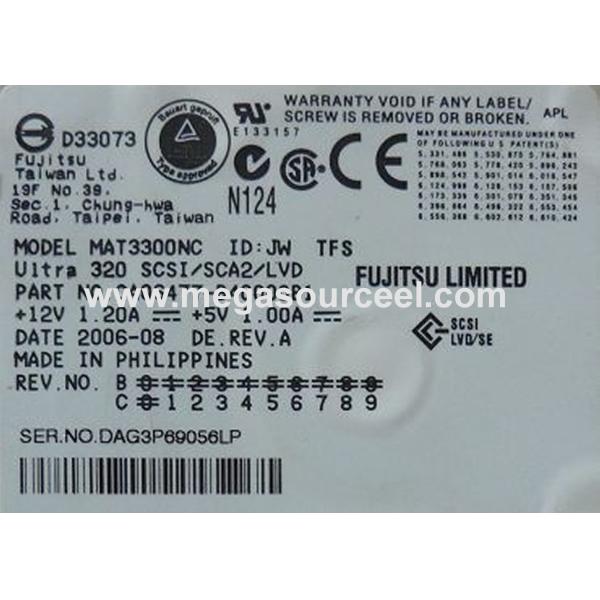 Fujitsu Enterprise 300 GB Hot-swap HDD - 3.5" - MAT3300NC - Ultra320 SCSI - 10