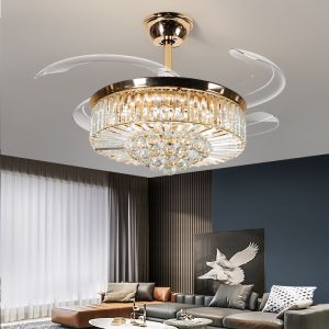 Luxury LED Flush Mount Ceiling Fan With Light And Remote Control