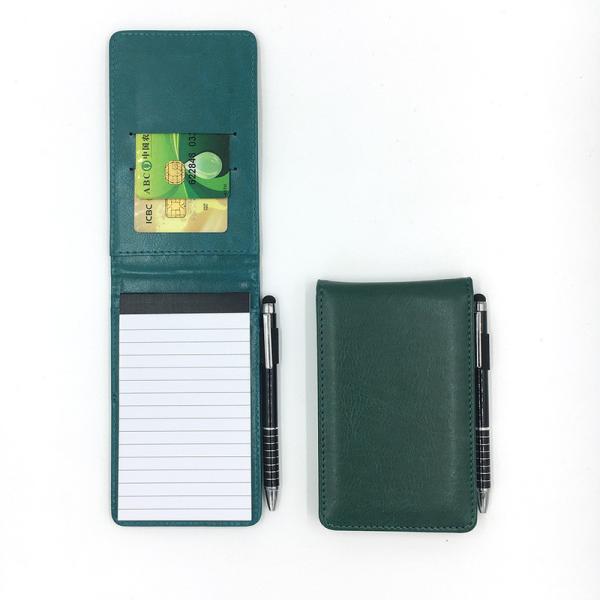 Quality Reporters' Must-Have A7 PU Leather Cover Notepad with Gel Pen 2 Colors wholesale