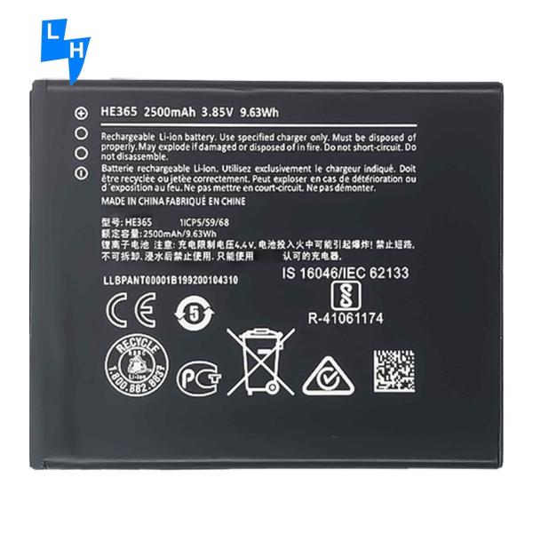 Quality High Capacity 2500mAh Lithium Battery for NOKIA1 HE365 Mobile Phone System Model wholesale