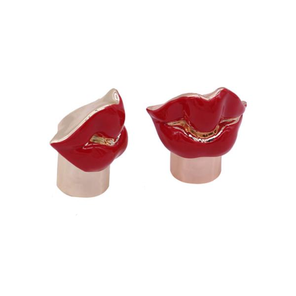 Quality Customize Size Zamak Perfume Cap Closures Zamac Cap Mouth Lip Shape for 15mm bottles wholesale