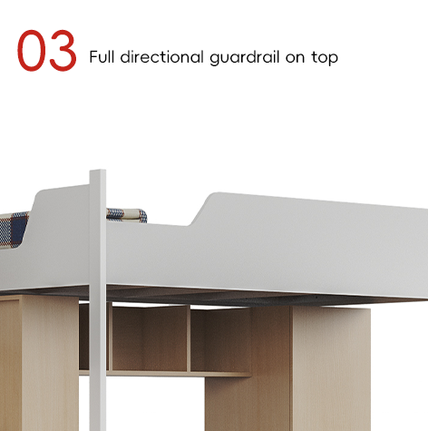 Support customization Beautiful and practical student apartment bed made of wood and metal material