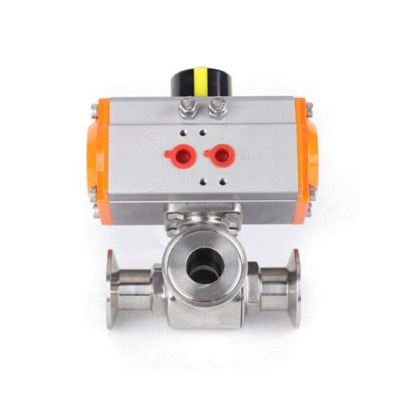 Quality SS304 T Type Three Clamp Pneumatic Ball Valve 250mm Encapsulated wholesale