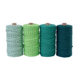 Cotton Cord Colorful Cord Rope Natural 4 Strand Twisted Craft Macrame String DIY