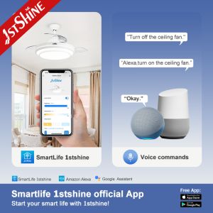 42 Inch LED Ceiling Fan with Hidden Blades and Metal Acrylic Material by