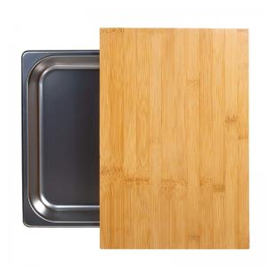 China Kitchen bamboo cutting board set Cutting board set with stainless steel tray on sale