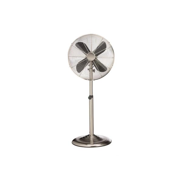 Quality 18" Metal Blade Oscillating Fan Air Circulation Brushed Stainless Steel / Retro Floor Fan wholesale