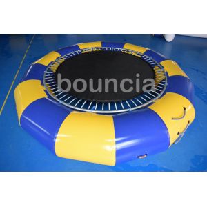 Cheap PVC Tarpaulin Round Inflatable Water Trampoline Durable With Spring Structure for sale