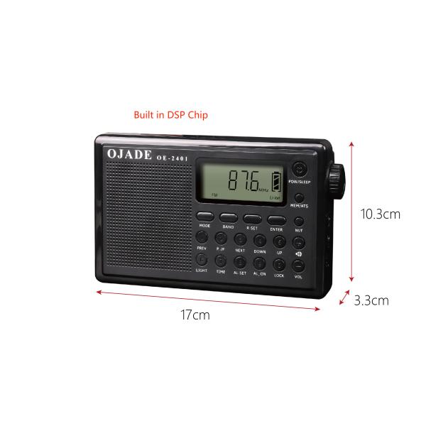 Portable AM FM Radio Receiver Multi-functional rechargeable with Bluetooth and