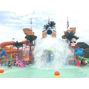 OEM Anti Ultraviolet Aqua Playground Pirate Ship Slide For Resort Park