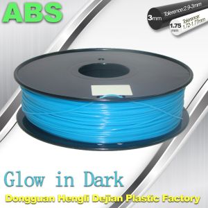 Cheap ABS Glow in The Dark 3d Printer Filament 1.75 / 3mm glow in dark Blue ABS filament for sale