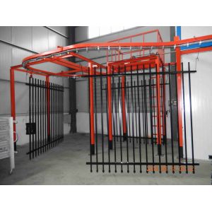 Powder coated horizontal steel garrison fence 2.1mx2.4m rail 40mm wall thick 2