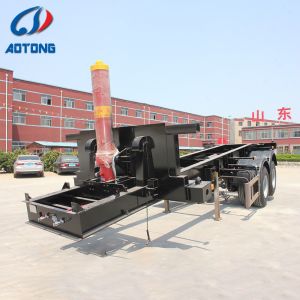 AOTONG 2 axles 20ft hydraulic lifting dump trailer/ container tipper trailer for