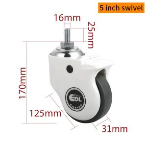 Cheap 5 Inch Medical Caster Wheels TPE Tread 110kg Load for sale