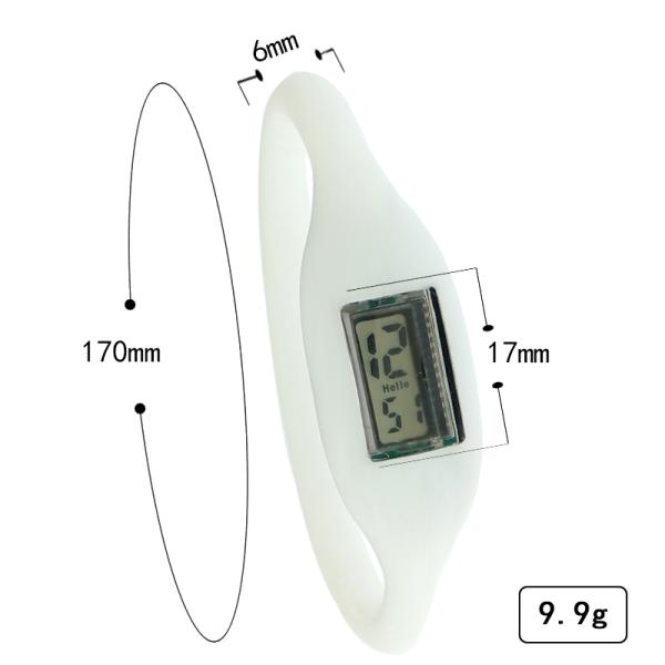 Multiapplication Silicone Digital Watch 3ATM Waterproof Ecofriendly
