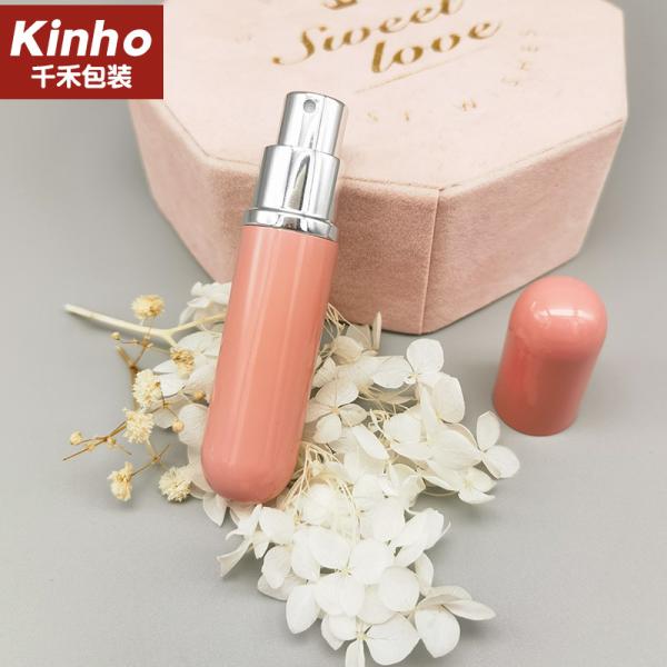 Portable Bullet Empty Perfume Bottles Metal Aluminum Rotating 5ml Glass Spray Bottle