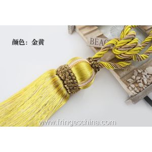 Delicate custom long tassel fringe trimming for curtain attractive tieback