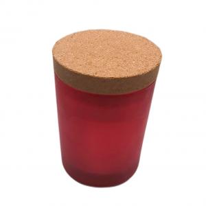 Cheap OEM Frosted Tinted Glass Candle Jar Cork Stopper Tightly Airtightness for sale