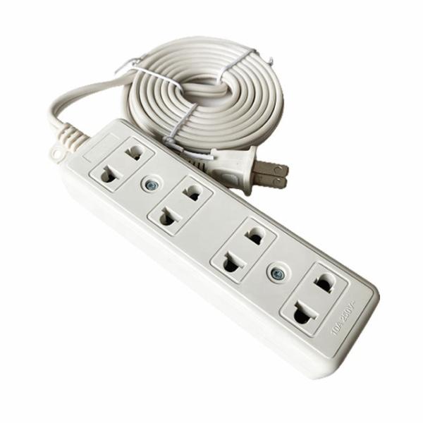 Quality White 3 M 4 M 5 M 2 Flat Pin Plastic Extension Cord Socket wholesale